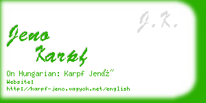 jeno karpf business card